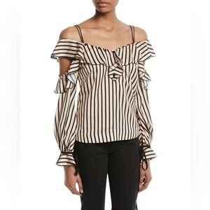 Self portrait ruffle silk top
